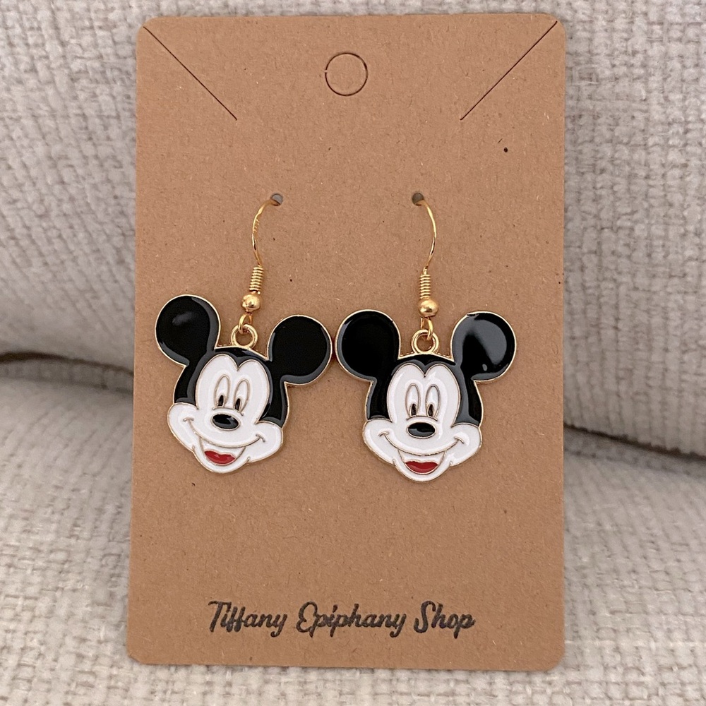 Disney Inspired Mickey Mouse face earrings hypoallergenic NWT